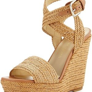 Stuart Weitzman braided raffia sandal
